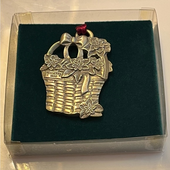 5 Vintage Longaberger Pewter Ornaments from the 80’s in original boxes NOS - Picture 4 of 8